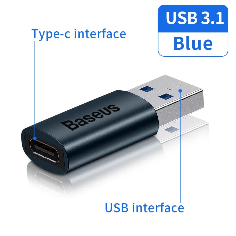 Adaptador OTG Baseus USB-C para USB 3.1 – Converta Seu Dispositivo em Porta USB Completa