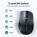 Mouse Sem Fio UGREEN Bluetooth 5.0 + 2.4G – Ergonômico, 4000DPI, 6 Botões Silenciosos, Compatível com PC, MacBook e Tablets