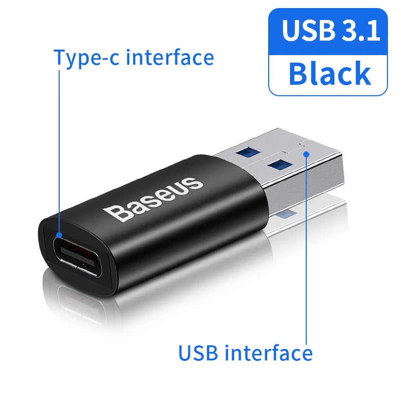 Adaptador OTG Baseus USB-C para USB 3.1 – Converta Seu Dispositivo em Porta USB Completa
