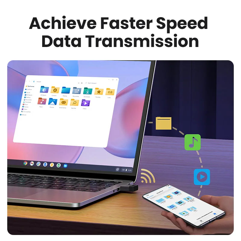 UGREEN Adaptador USB Bluetooth 5.4 – Conecte Teclados, Mouses e Caixas de Som sem Fio ao PC