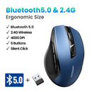 Mouse Ergonômico UGREEN MU006 – 6 Botões, Dual Mode (2.4G + Bluetooth), 4000 DPI e Cliques Silenciosos