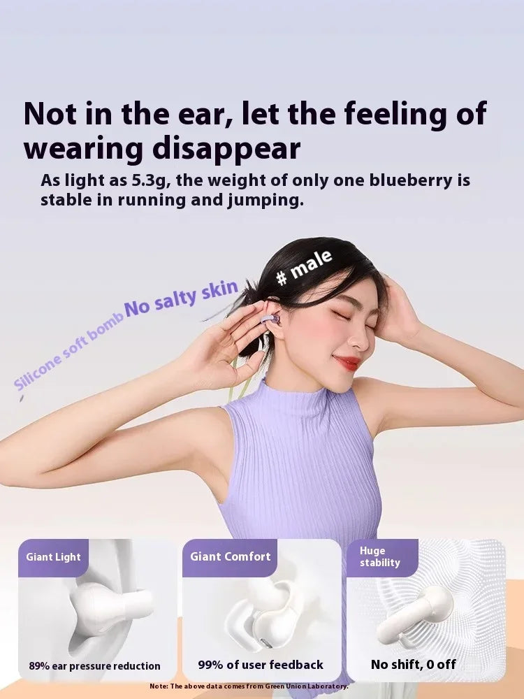 Fones de Ouvido Ugreen HiTune S3 TWS Bluetooth 5.3 – Som HiFi Estéreo, Redução de Ruído, Design com Gancho de Orelha