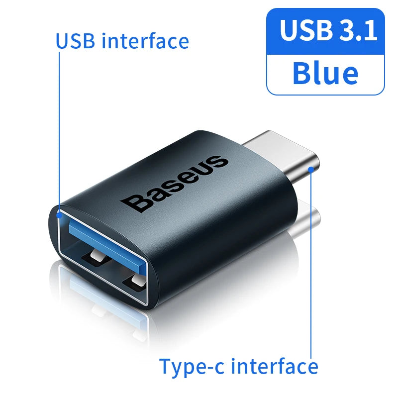 Adaptador OTG Baseus USB-C para USB 3.1 – Converta Seu Dispositivo em Porta USB Completa