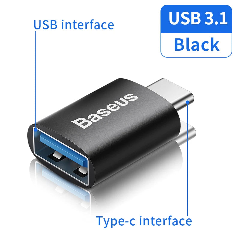 Adaptador OTG Baseus USB-C para USB 3.1 – Converta Seu Dispositivo em Porta USB Completa