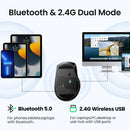 Mouse Sem Fio UGREEN Bluetooth 5.0 + 2.4G – Ergonômico, 4000DPI, 6 Botões Silenciosos, Compatível com PC, MacBook e Tablets