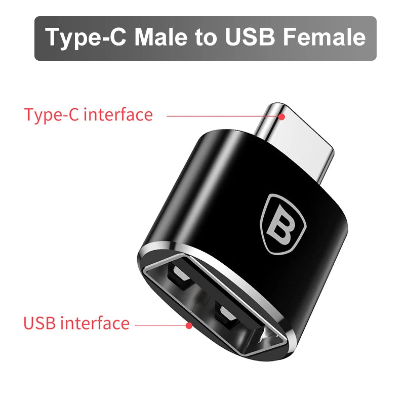 Adaptador OTG Baseus USB-C para USB 3.1 – Converta Seu Dispositivo em Porta USB Completa